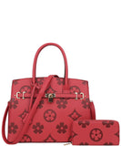 EVERY FASHION Monogram Print Structured Tote Bag with Matching Wallet YB-6794W