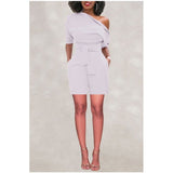 MB FASHION WHITE SHORT JUMPSUIT 5109