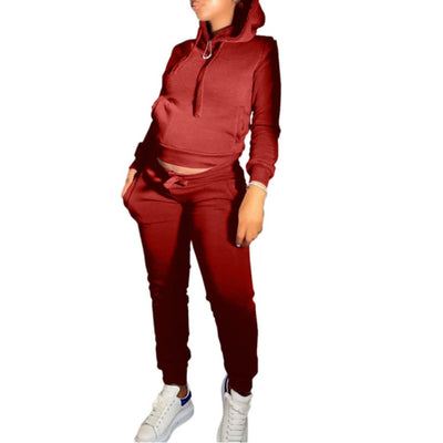 MB FASHION Casual Cozy Jogger Set with Hoodie 274R