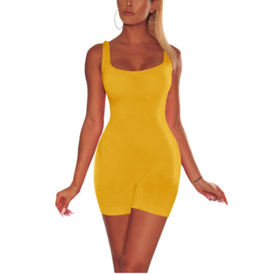 MB FASHION Sleeveless Bodycon Romper – Stretchy Fitted One-Piece Jumpsuit 416-3
