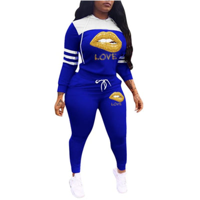 MB FASHION  Hooded Graphic Jogger Set with Striped Sleeves and Pockets 12420R last S