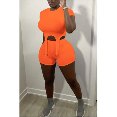 MB FASHION Two-Piece Cutout Crop Top and Biker Shorts Set 3717R