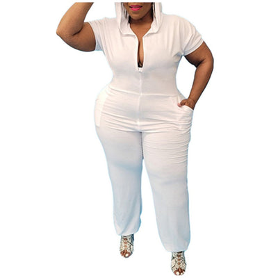 MB FASHION ZIPPER PLUS SIZE JUMPSUITS 7168R