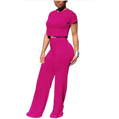 MB FASHION CROP TOP PANTS SET 1616