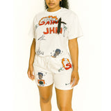 MB FASHION Graphic Print Tee and Shorts Two-Piece Casual Set 6107R