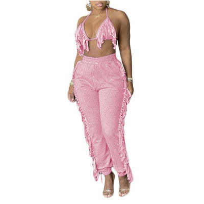 MB FASHOIN TOP BRA PANTS SET 0134R L AND XL