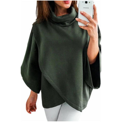 MB FASHION TURTLENECK PONCHO WARM OUTWEAR 003