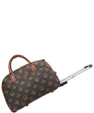 EVERY FASHION Patterned Rolling Travel Duffel Bag with Telescopic Handle DH-8720-3