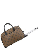 EVERY FASHION Patterned Rolling Travel Duffel Bag with Telescopic Handle DH-8720-3
