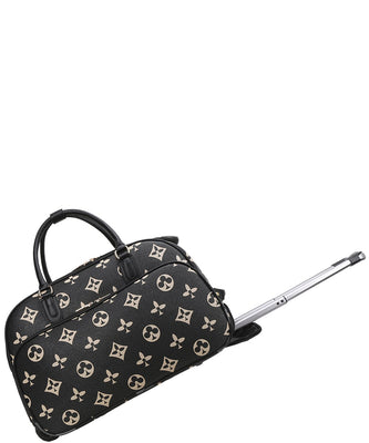 EVERY FASHION Patterned Rolling Travel Duffel Bag with Telescopic Handle DH-8720-3
