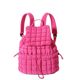 EVERY FASHION Quilted Puffer Backpack with Flap Closure