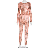 MB FASHION Floral Mesh Long Sleeve Top & Leggings Set 289
