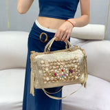 EVERY FASHION Crocodile Embossed Barrel Bag