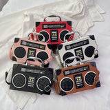 Every Fashion Retro Boombox Handbag with Cassette Tape Design
