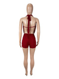 MB FASHION Halter Cowl Neck Romper SET 9525