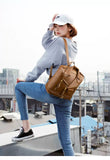 EVERY FASHION Moto Jacket Style Backpack with Quilted Sides and Zipper Details