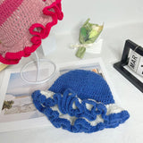 Every Fashion (MIXED PACK 6 PIECE) Handmade Crochet Ruffle Brim Hat