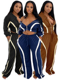 MB FASHION Zip-Up Contrast Stripe Two-Piece Lounge Set 5039