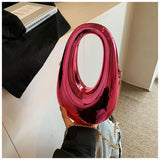 EVERY FASHION Sculptural Metallic Handbag with Chain Strap