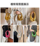 EVERY FASHION Sculptural Metallic Handbag with Chain Strap