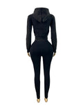 MB FASHION Cropped Zip-Up Hoodie & High-Waist Leggings Set 5089