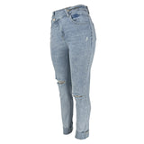 MALYBGG Distressed Slim-Fit Denim Long Pants 23049LY