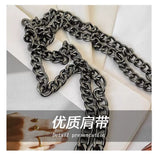 Every Fashion Textured Chain Shoulder Bag with Metal Buckle Detail