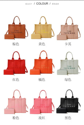 Every Fashion Structured Everyday Tote Bag with Matching Zip Pouch 98981