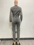 MB FASHION Denim Cargo Set – Cropped Zip Jacket and Pocket Joggers 8158