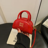 Every Fashion Mini Patent Dome Handbag with Top Handles and Crossbody Strap