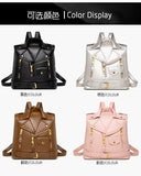EVERY FASHION Moto Jacket Style Backpack with Quilted Sides and Zipper Details