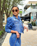 MB FASHION PUFF SLEEVE DENIM JACKET 8821LY