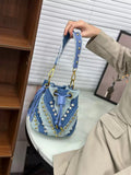 Every Fashion Light Blue Denim Bucket Bag