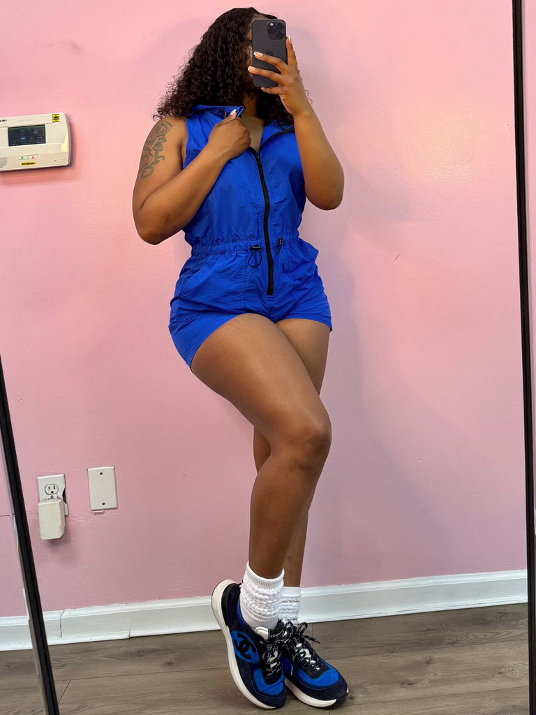 MB FASHION Hooded Zip-Up Sleeveless Romper 5027