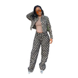 MB FASHION Textured Two-Piece Jacket and Wide-Leg Pants Set 1339