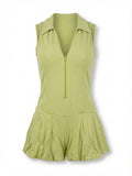 MB FASHION Halter Neck Ruffle Hem COTTON Bubble Romper 1330LY