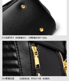 EVERY FASHION Moto Jacket Style Backpack with Quilted Sides and Zipper Details