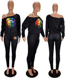 MB FASHION LIPS SHIRT PANTS SET 6201 LAST ONE BLACK