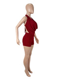 MB FASHION Halter Cowl Neck Romper SET 9525