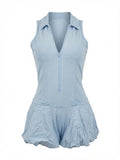 MB FASHION Halter Neck Ruffle Hem COTTON Bubble Romper 1330LY