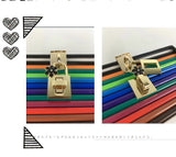 EVERY FASHION Colored Pencil Box Clutch Handbag with Lock Closure