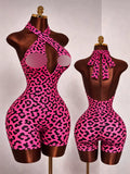 MB FASHION Sexy Halter Neck Crisscross Cutout Romper 6105