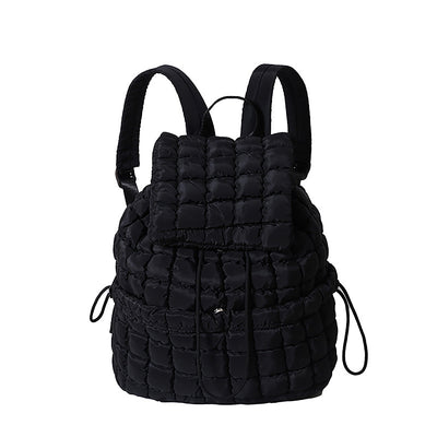 EVERY FASHION Quilted Puffer Backpack with Flap Closure