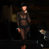 MB FASHION Sheer Lace Full-Length Jumpsuit 659