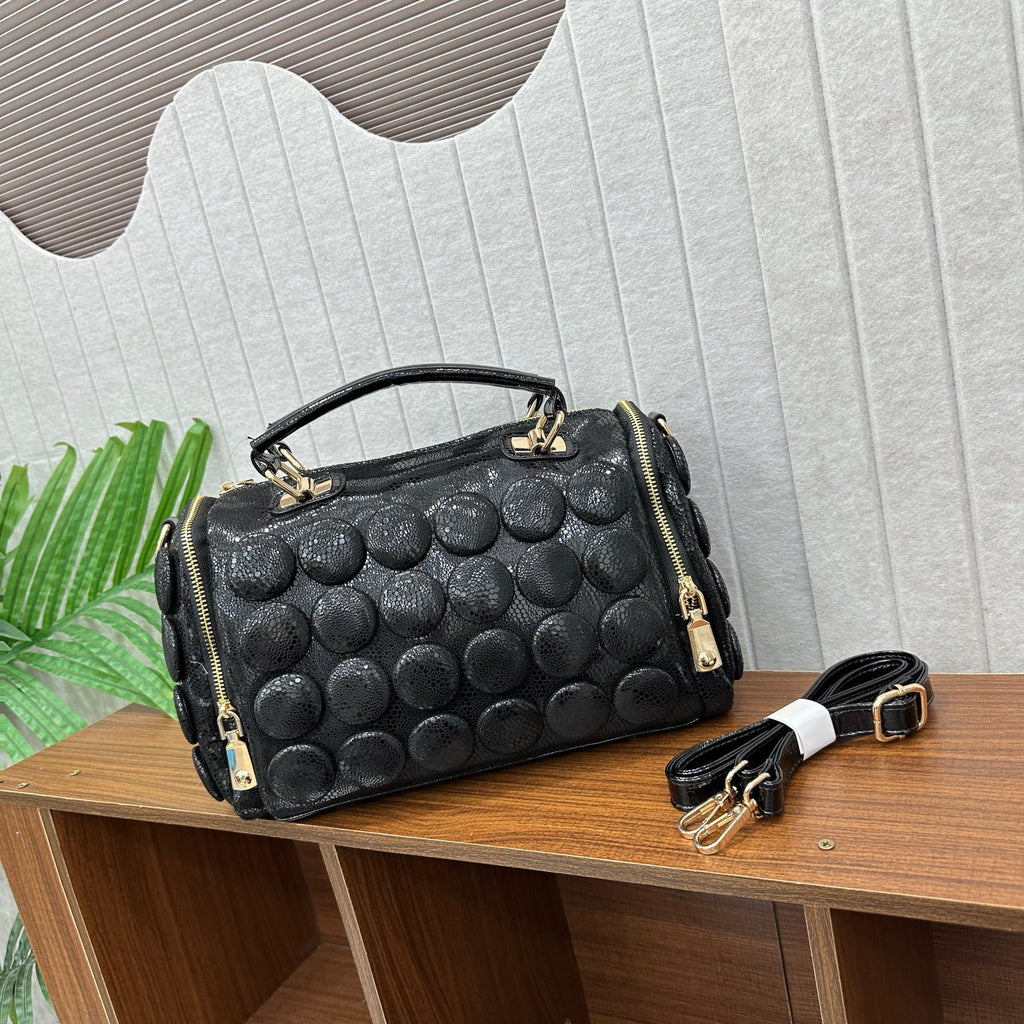 Every Fashion Iridescent Textured Bubble Bag with Detachable Strap