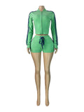 MB FASHION Cropped Zip Track Jacket & Matching Shorts Set 6030