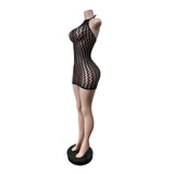 MB FASHION Sexy Zigzag Halter Neck Bodycon Mini Dress 88700