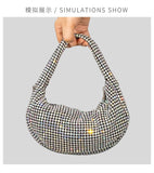 EVERY FASHION Sparkly Rhinestone Crystal Mesh Hobo Bag