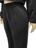 MB FASHION Cropped Zip-Up Hoodie and Wide-Leg Sweatpants Set 6051