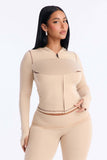 MB FASHION Zip-Up Hooded Jacket & Flared Pants Matching Tracksuit Set 2290